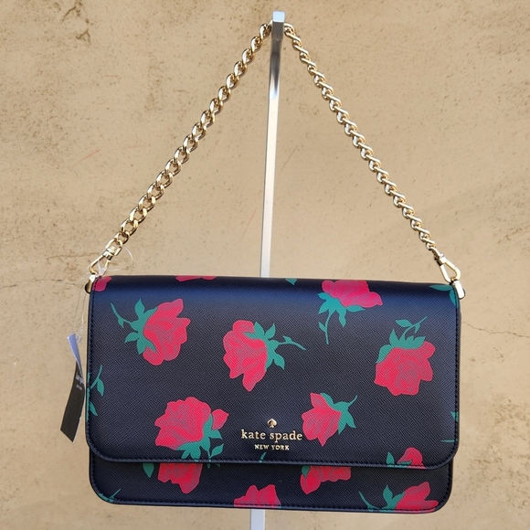 Kate Spade Madison Rose Toss Printed Flap Crossbody - Picture 2 of 10